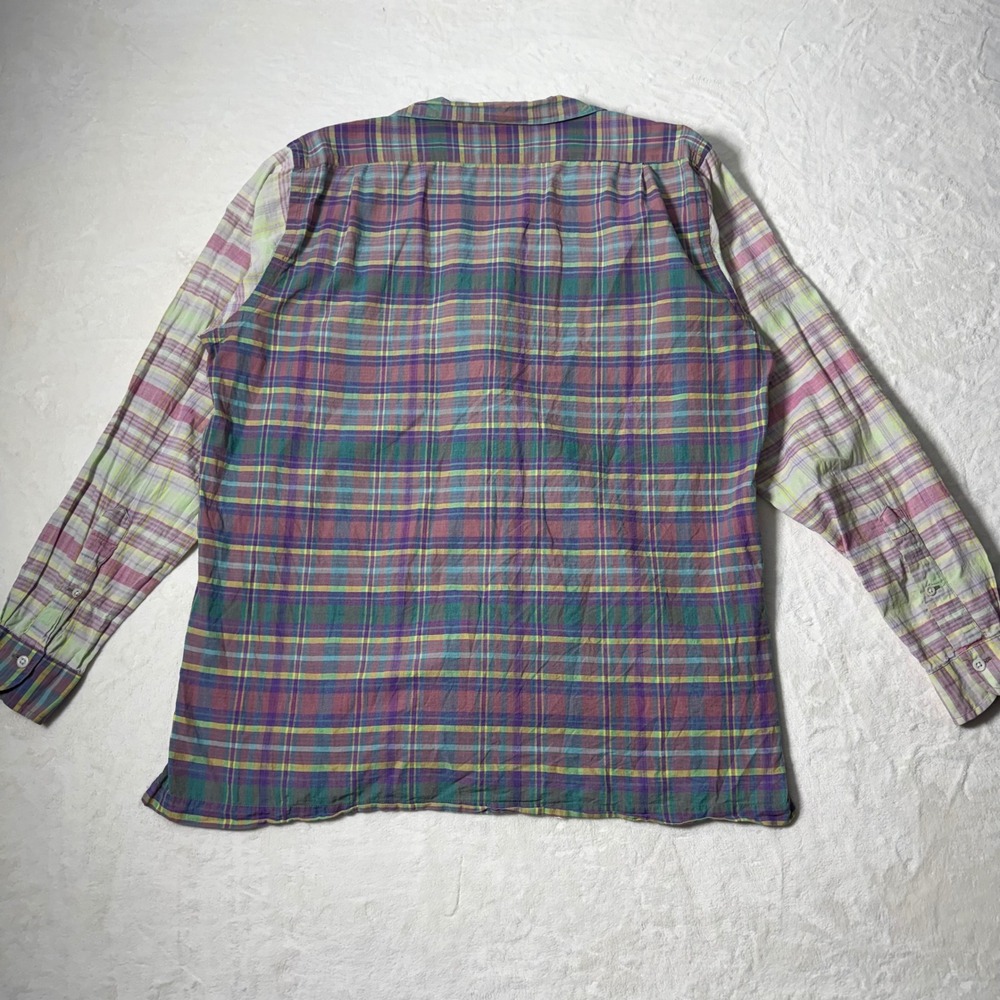 Polo Ralph Lauren Men Madras Plaid Hand Woven Long Sleeve Button Up Shirt Size L - Picture 2 of 8